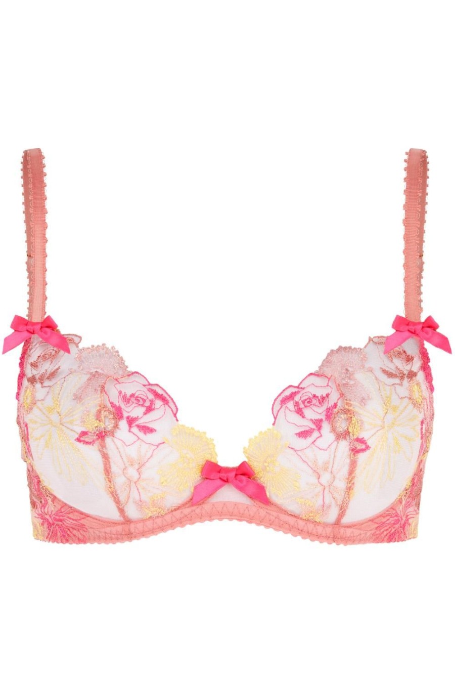 Bras Agent Provocateur | Zuri Plunge Underwired Bra Dusky Pink/Yellow