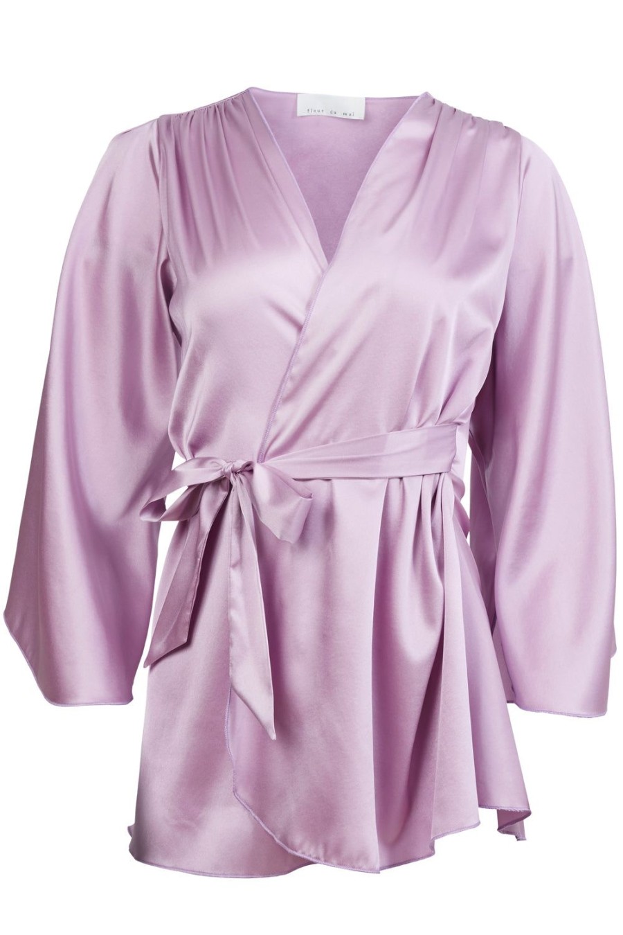 Nightwear Fleur Du Mal | Angel Sleeve Robe Wisteria