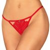 Lingerie Obsessive Thongs | Ingridia Crotchless Mini Thong Red