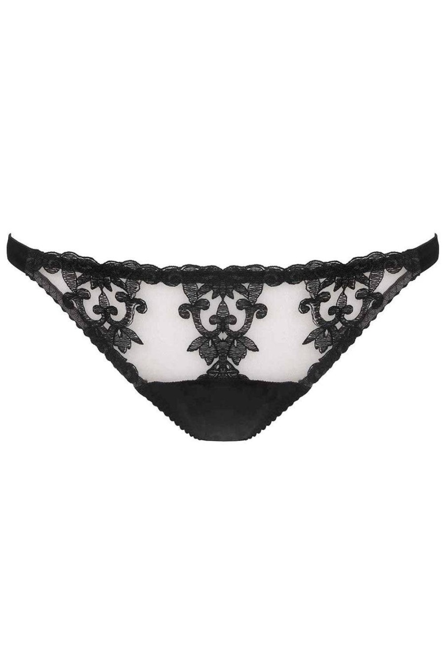 Lingerie Fleur of England Open Back Knickers | Onyx Ouvert Brief Black