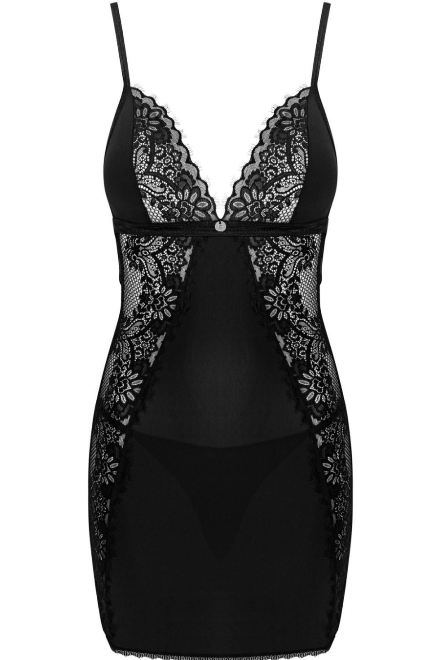 Lingerie Obsessive Lingerie Sets | Maderris Chemise & Thong Black