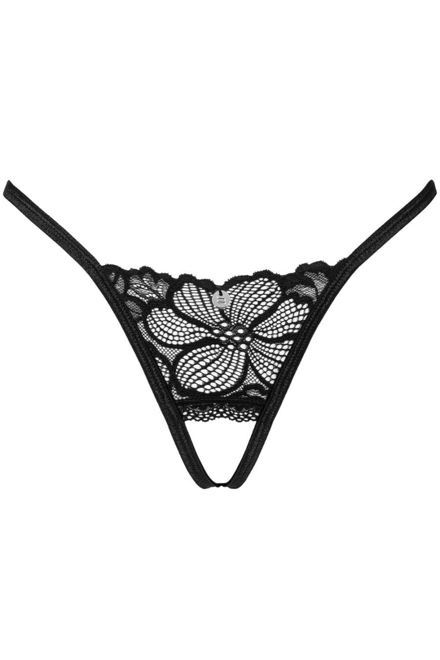 Lingerie Obsessive Crotchless Lingerie | Serafia Crotchless Thong Black