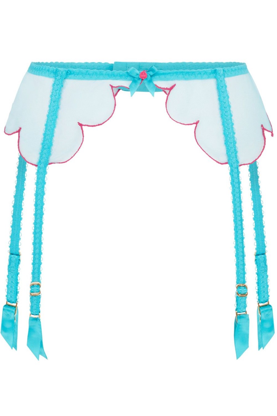 Lingerie Agent Provocateur Suspender Belts | Lorna Suspender Teal/Pink