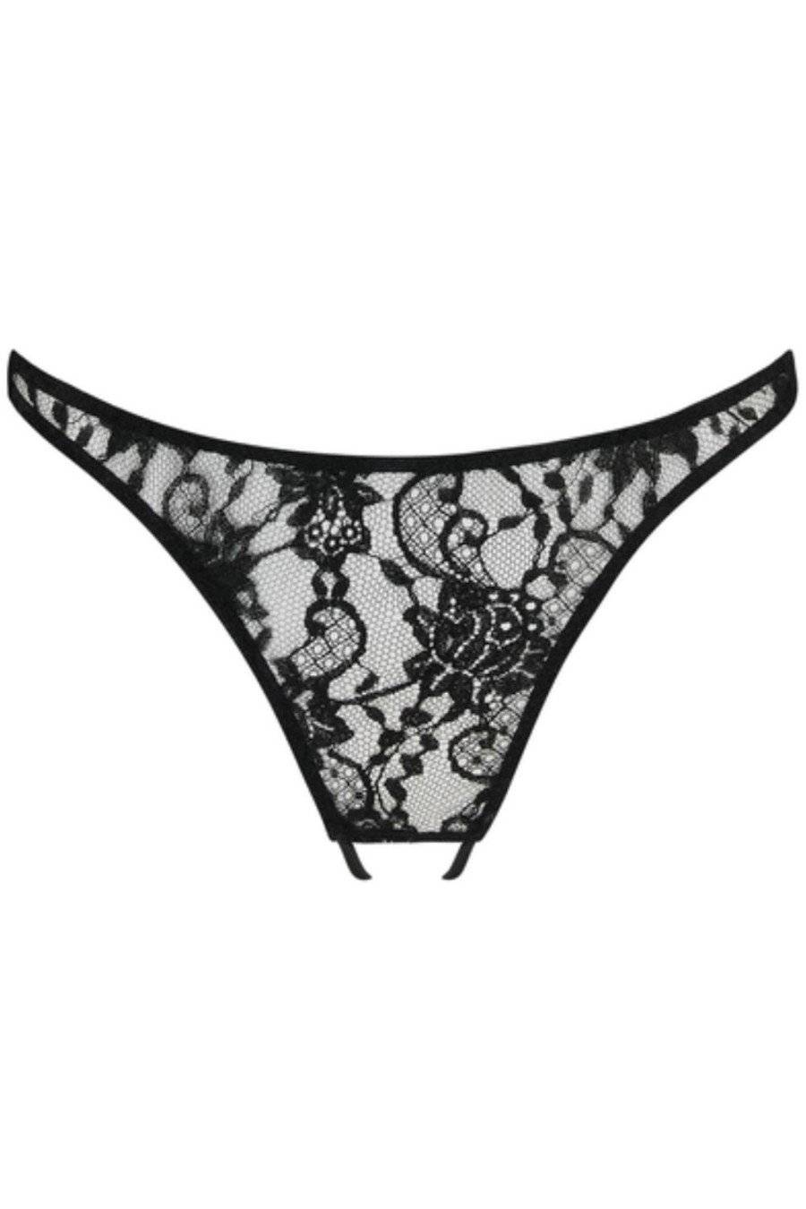 Lingerie Coco de Mer Open Back Knickers | Hera Open Knicker Black