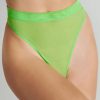 Lingerie Maison Close Thongs | Corps A Corps High Waist Thong Neon Green