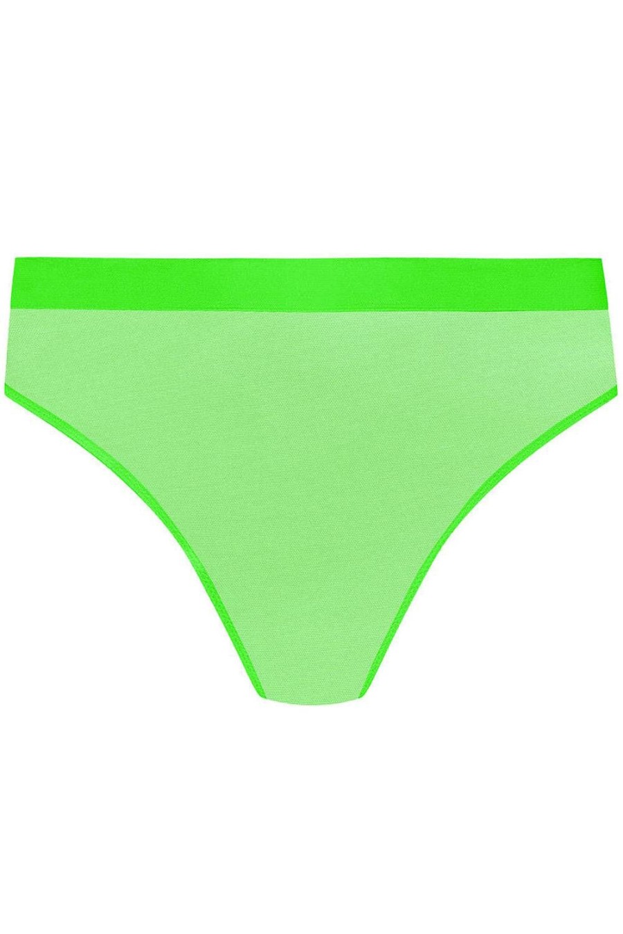 Lingerie Maison Close Thongs | Corps A Corps High Waist Thong Neon Green