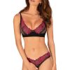 Lingerie Obsessive 2 Piece Sets | Rosenty Bra & Crotchless Thong Black