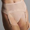 Lingerie Maison Close Suspender Belts | Corps A Corps Suspender Belt Vanilla Nude/Neon Green