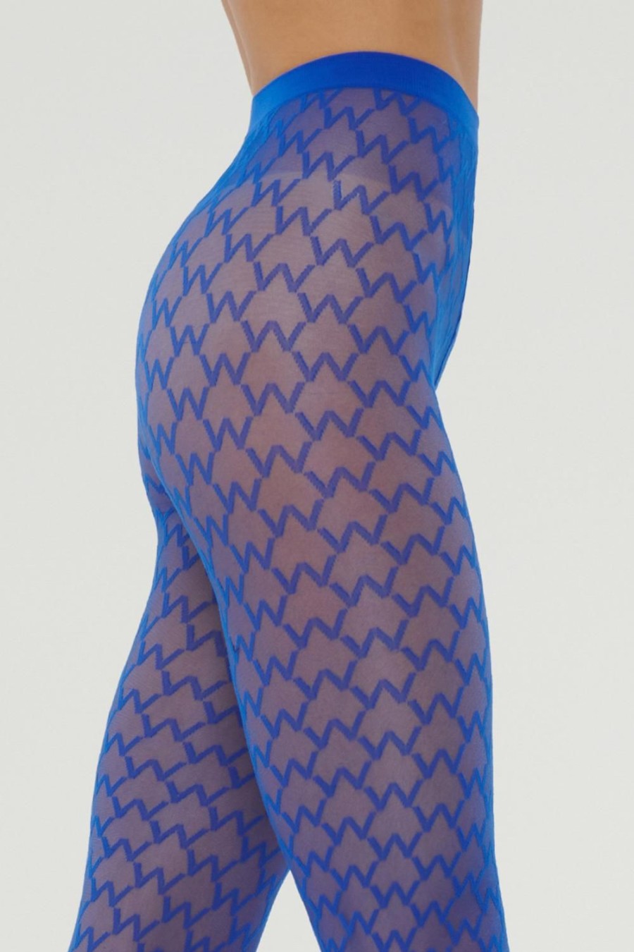 Hosiery Wolford Patterned Tights | Sheer W Tights Electric Blue