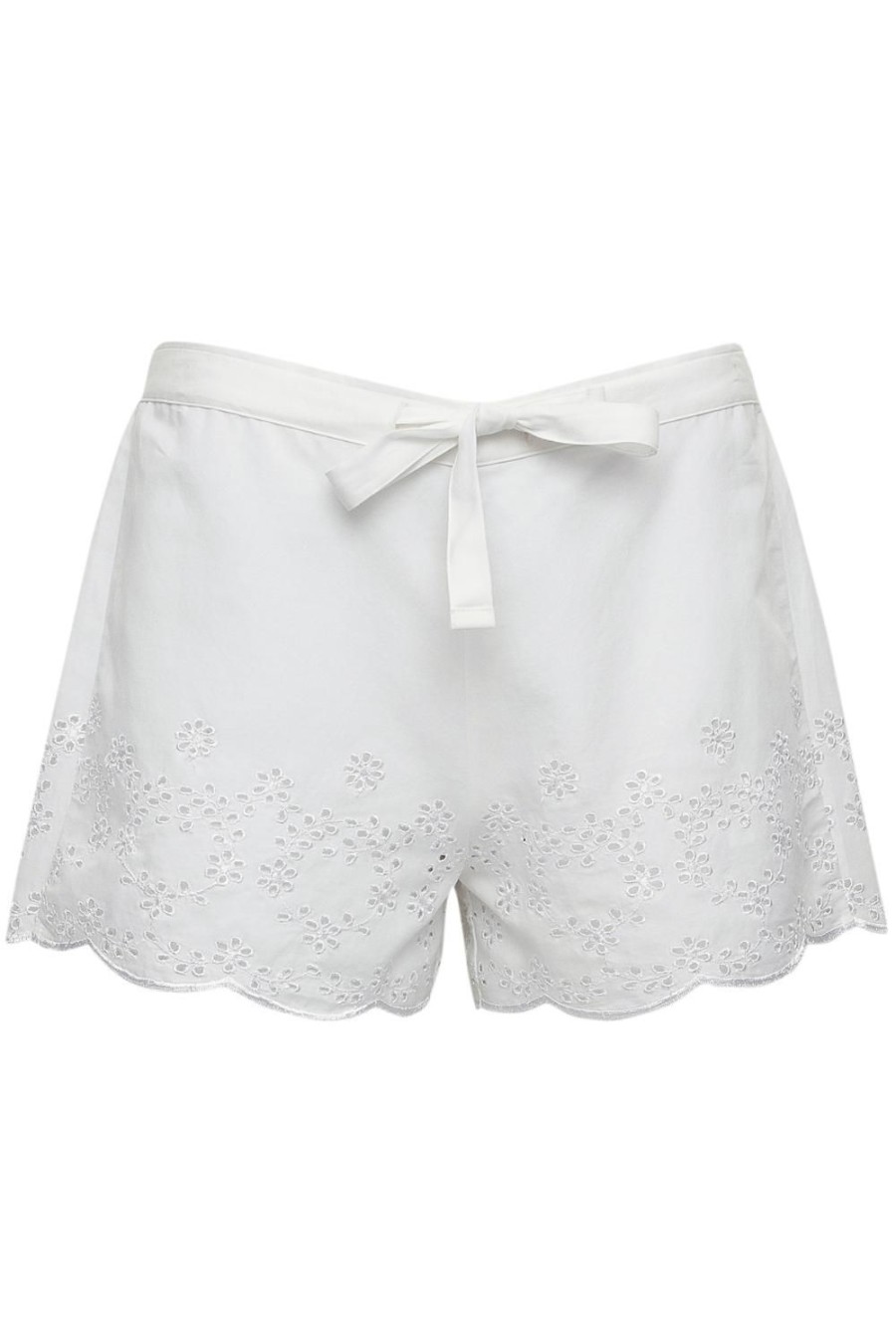 Nightwear Cyberjammies | Saskia Embroidered Shorts White