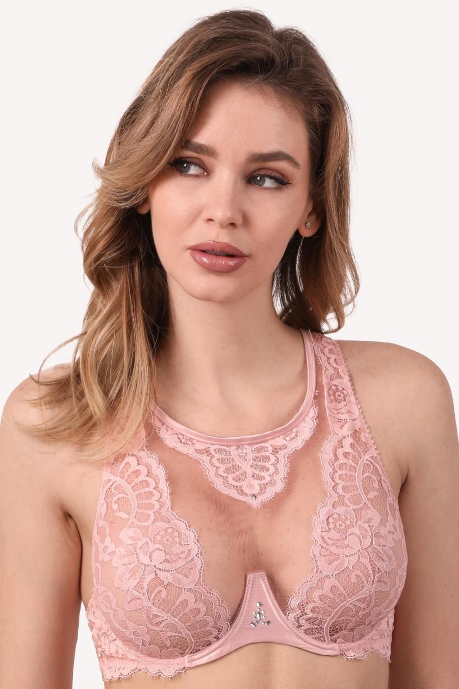 Bras Prelude | Marlene Fantasy Bra With Swarovski Crystals (B-D Cup Sizes) Pink