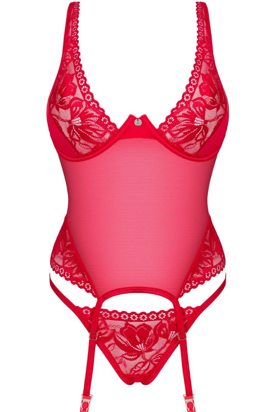 Lingerie Obsessive 2 Piece Sets | Lacelove Corset & Thong Red