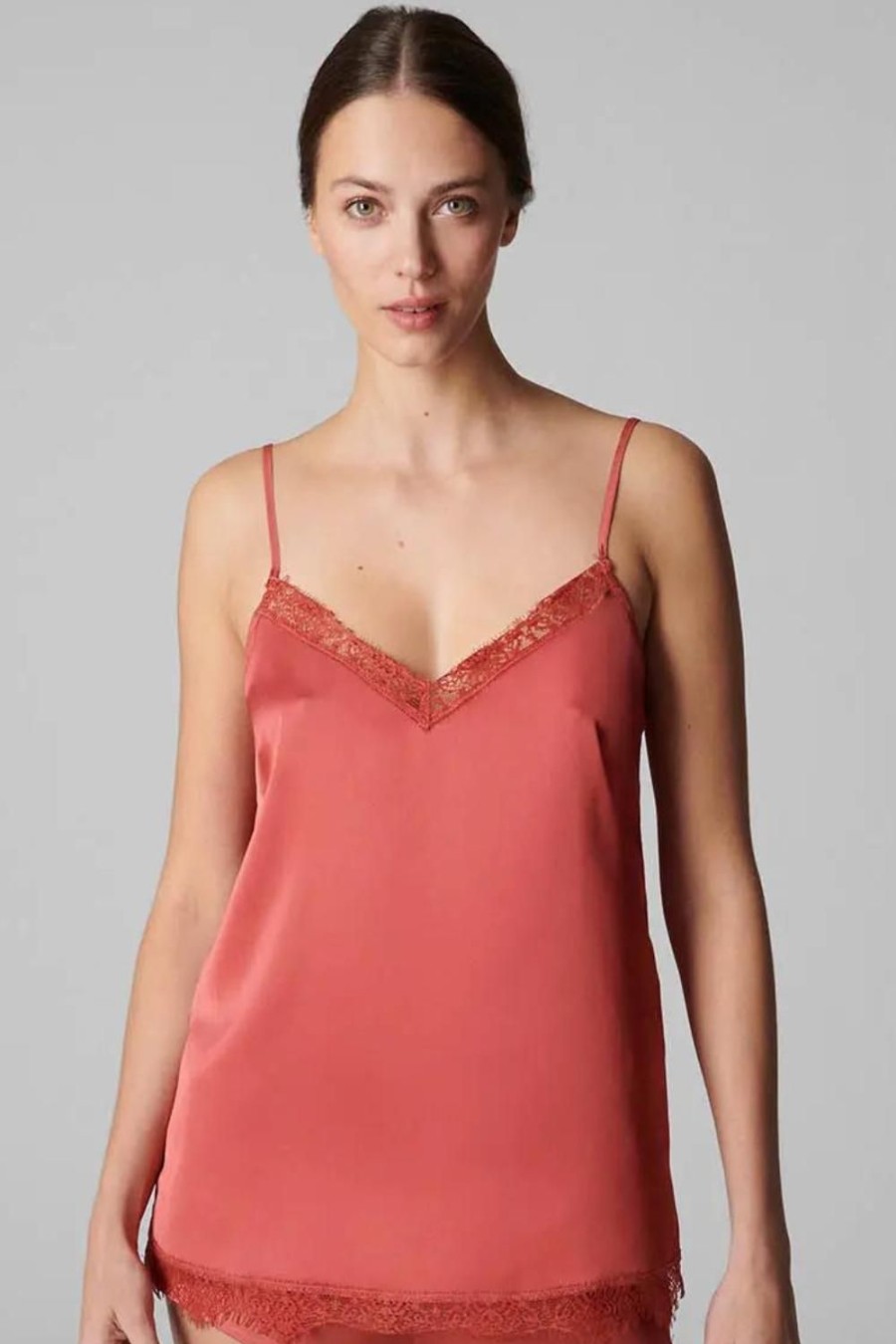 Nightwear Simone Pérèle | Satin Secrets Camisole Quartz Pink