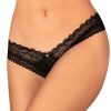 Lingerie Obsessive Thongs | Medilla Crotchless Thong Black