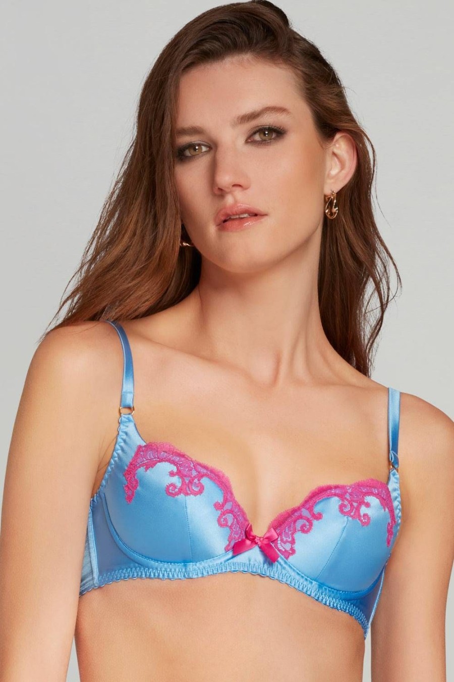 Bras Agent Provocateur | Molly Plunge Underwired Bra Blue/Pink