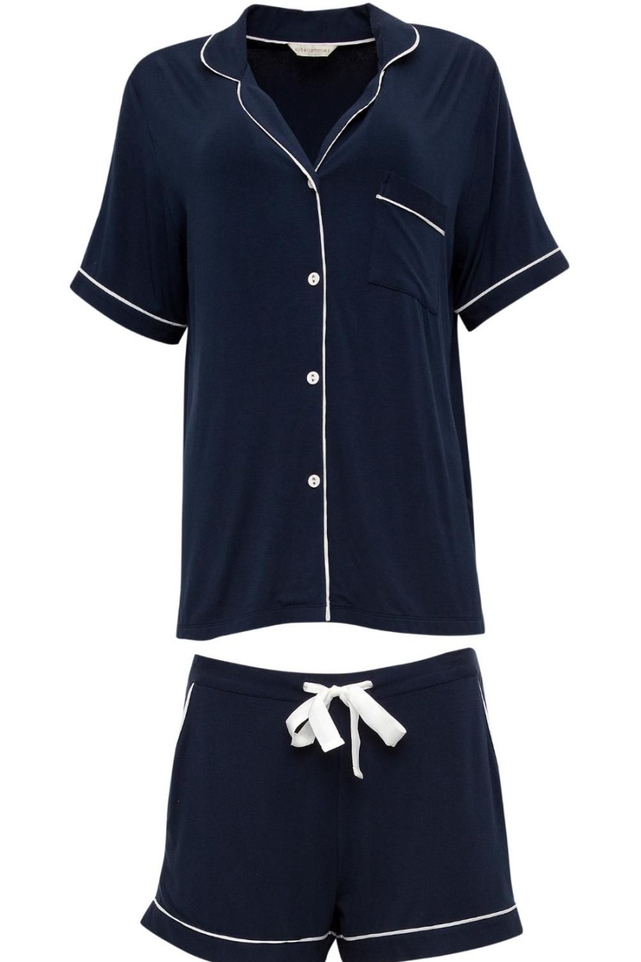 Nightwear Cyberjammies | Marie Revere Jersey Shorty Set Navy