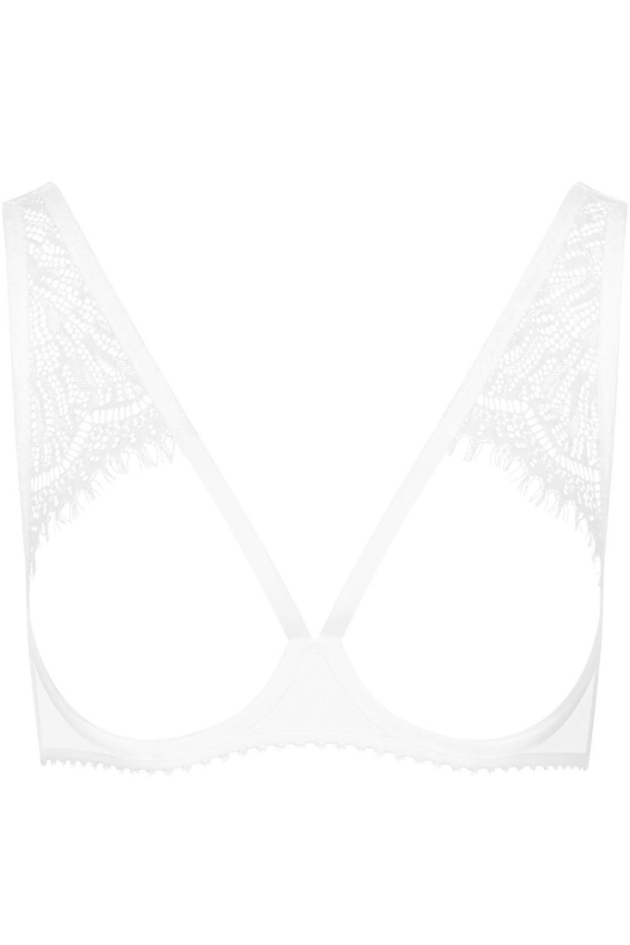 Lingerie Maison Close Sheer Lingerie | Accroche Coeur Open Wired Bra White