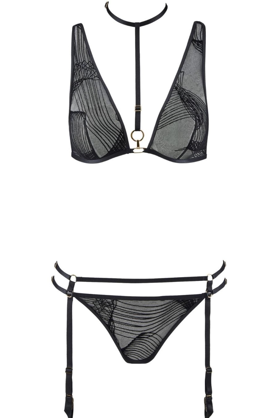 Lingerie Aubade 2 Piece Sets | Heat Wave Triangle Bra & Tanga Black