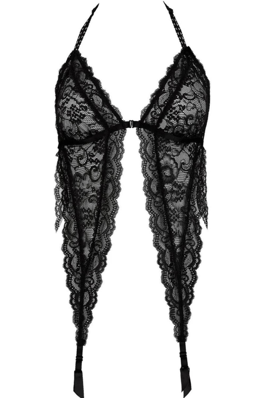 Bras Aubade | Boites A Desir Triangle Bra With Suspenders Black