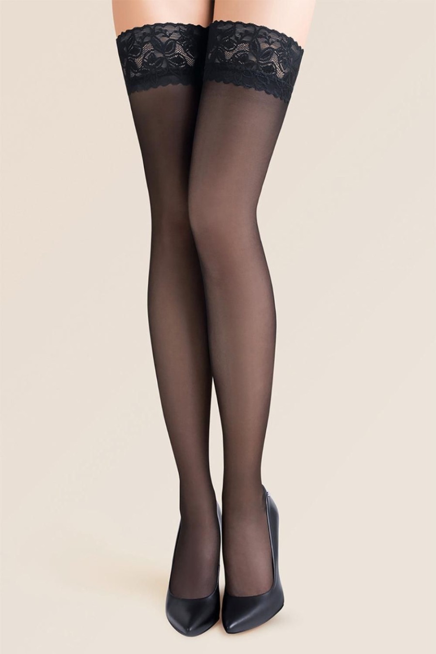 Hosiery Gabriella Black Hold Ups | Emotion Hold Ups 15 Denier