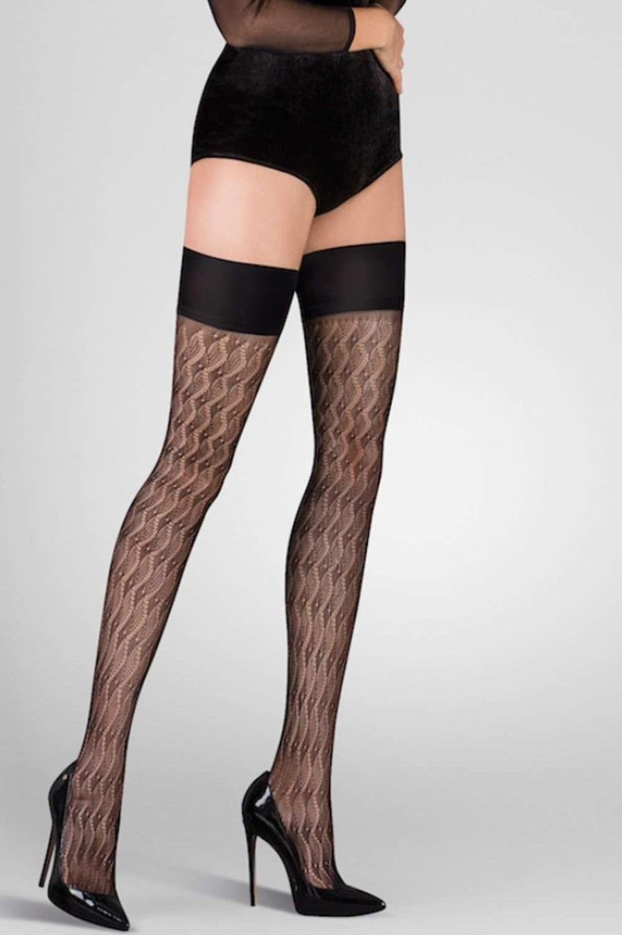 Hosiery Gabriella Black Hold Ups | Pico Hold Ups 20 Denier Black