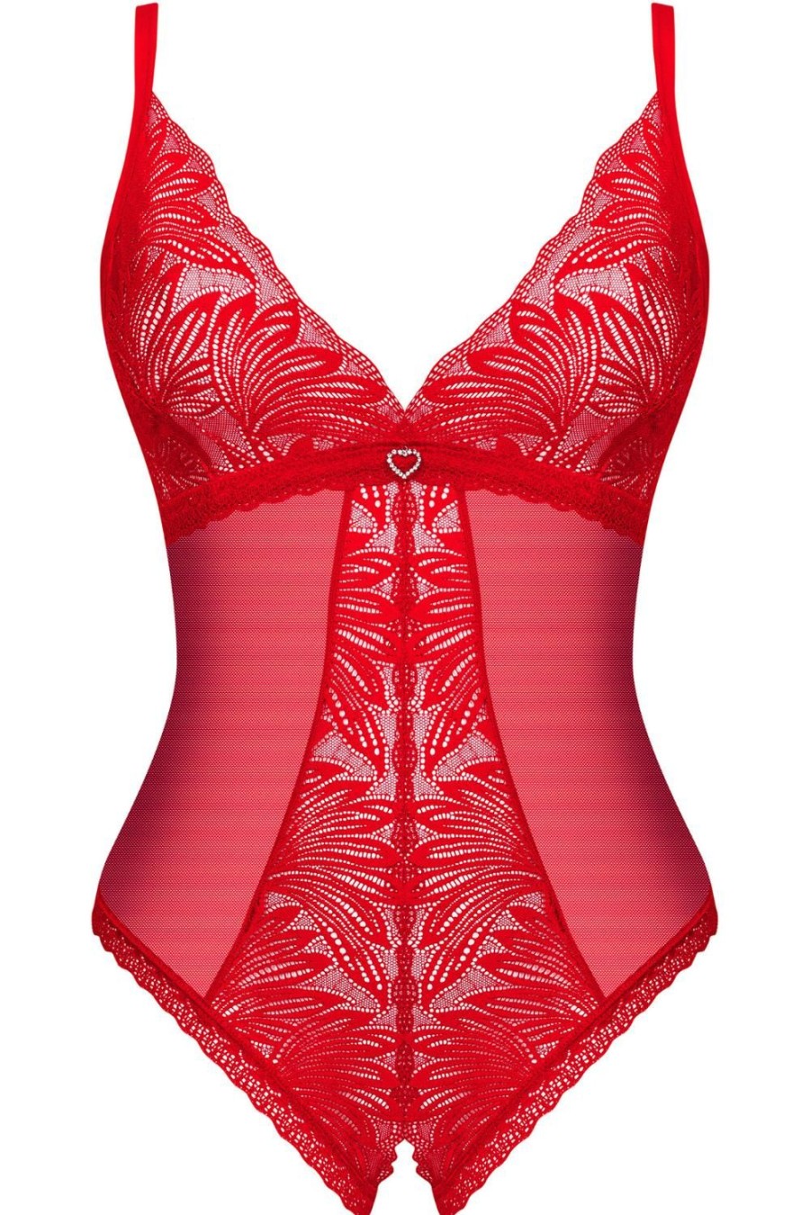 Lingerie Obsessive Crotchless Lingerie | Chilisa Crotchless Bodysuit Red