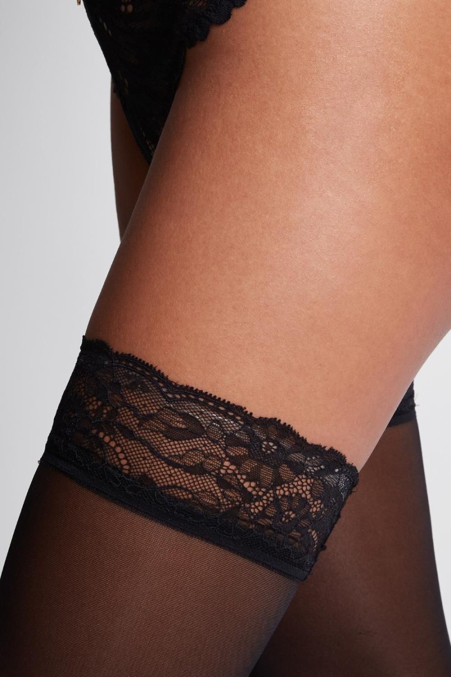 Hosiery Aubade Black Hold Ups | Les Bas D'Aubade Hold Ups 30 Denier Black