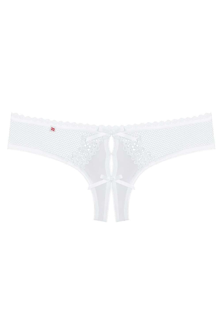 Lingerie Obsessive Crotchless Lingerie | Alabastra Crotchless Thong White