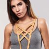 Lingerie Bijoux Indiscrets Harnesses | Maze Cross Cleavage Harness Light Brown