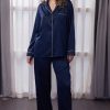 Lingerie Sainted Sisters Lingerie Sets | Sienna Satin Pyjama Set Navy