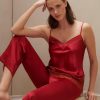 Nightwear Simone Pérèle | Dream Silk Pants Tanga Red