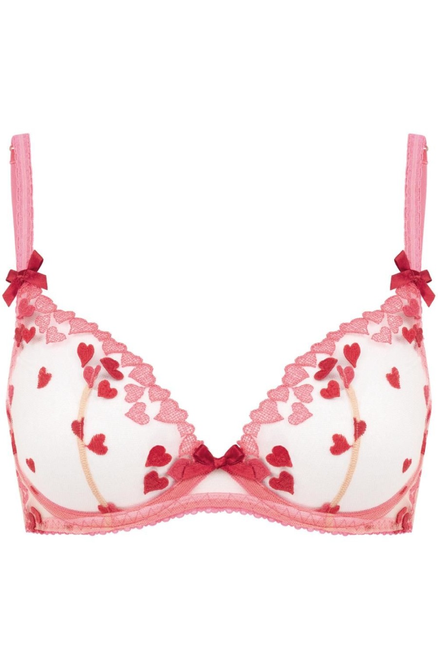 Lingerie Agent Provocateur Sheer Lingerie | Cupid Plunge Underwired Bra Pink