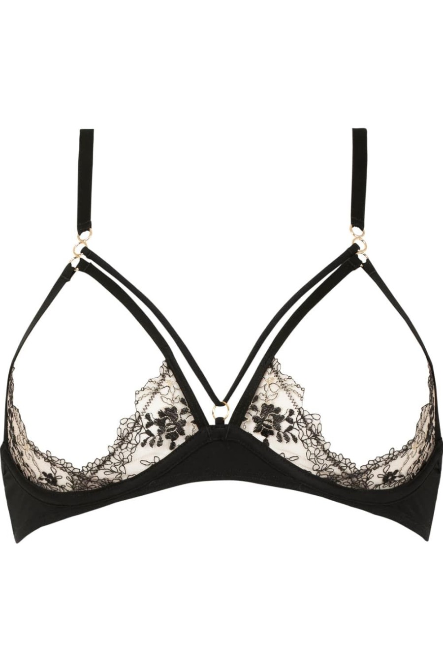 Bras Atelier Amour | Apres Minuit Open Underwired Bra Nude/Black