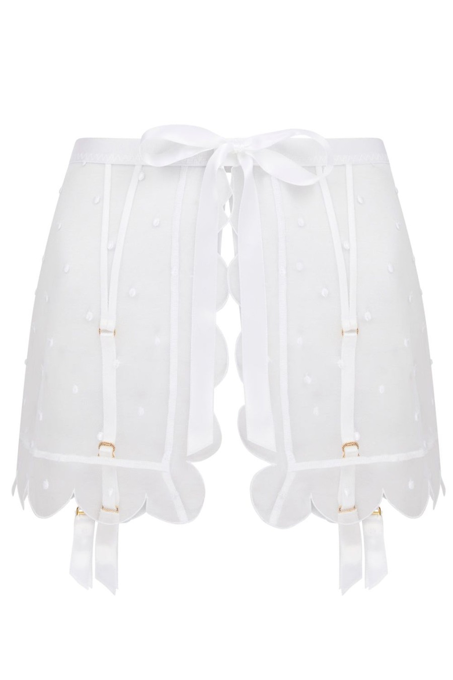 Lingerie Agent Provocateur Suspender Belts | Lorna Dotty Suspender White