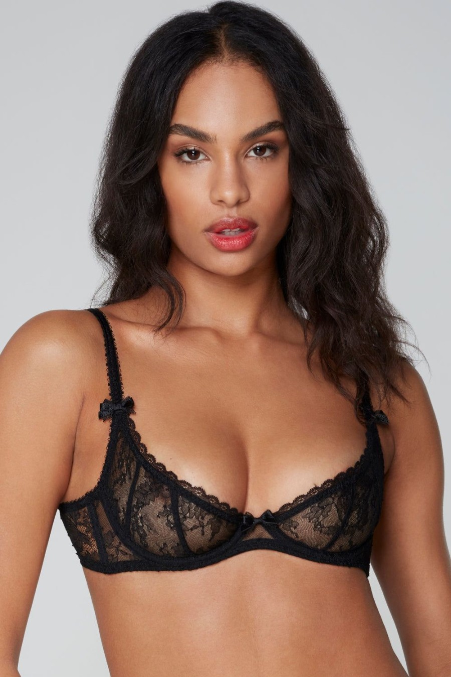 Bras Agent Provocateur | Hinda Demi Cup Plunge Bra Black