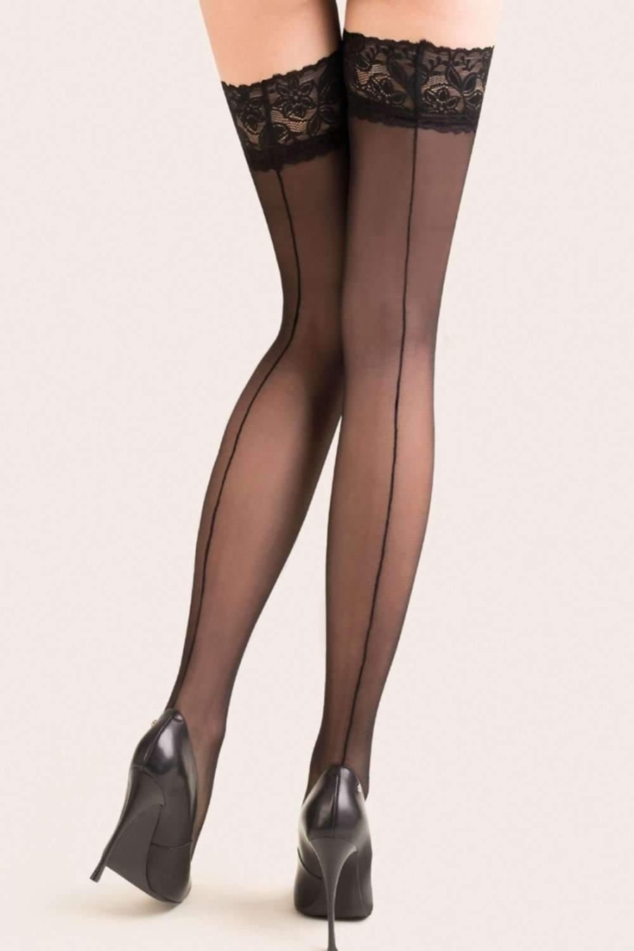 Hosiery Gabriella Seamed Hold Ups | Emotion Linette Seamed Hold Ups 20 Denier