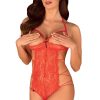 Lingerie Obsessive Crotchless Lingerie | Iosa Ouvert Bodysuit Red