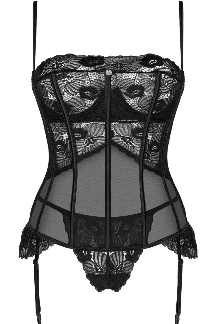 Lingerie Obsessive Lingerie Sets | Serena Love Underwired Corset & Thong Black