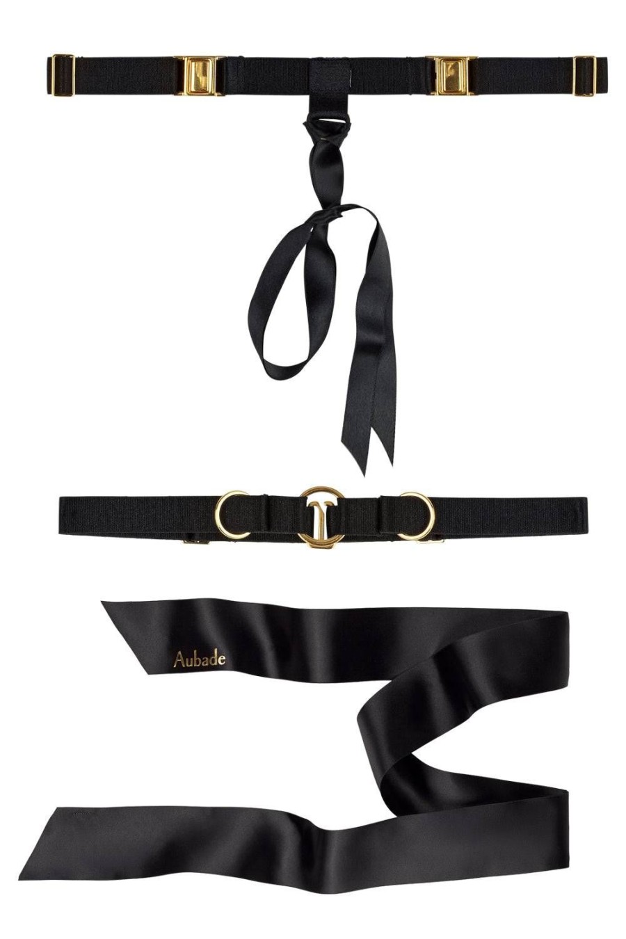 Accessories Aubade Restraints, Cuffs & Gloves | Jeux De Nuit Cuffs, Collar & Ribbon Black