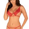 Lingerie Obsessive 2 Piece Sets | Mellania Ouvert Bra & Brief Red