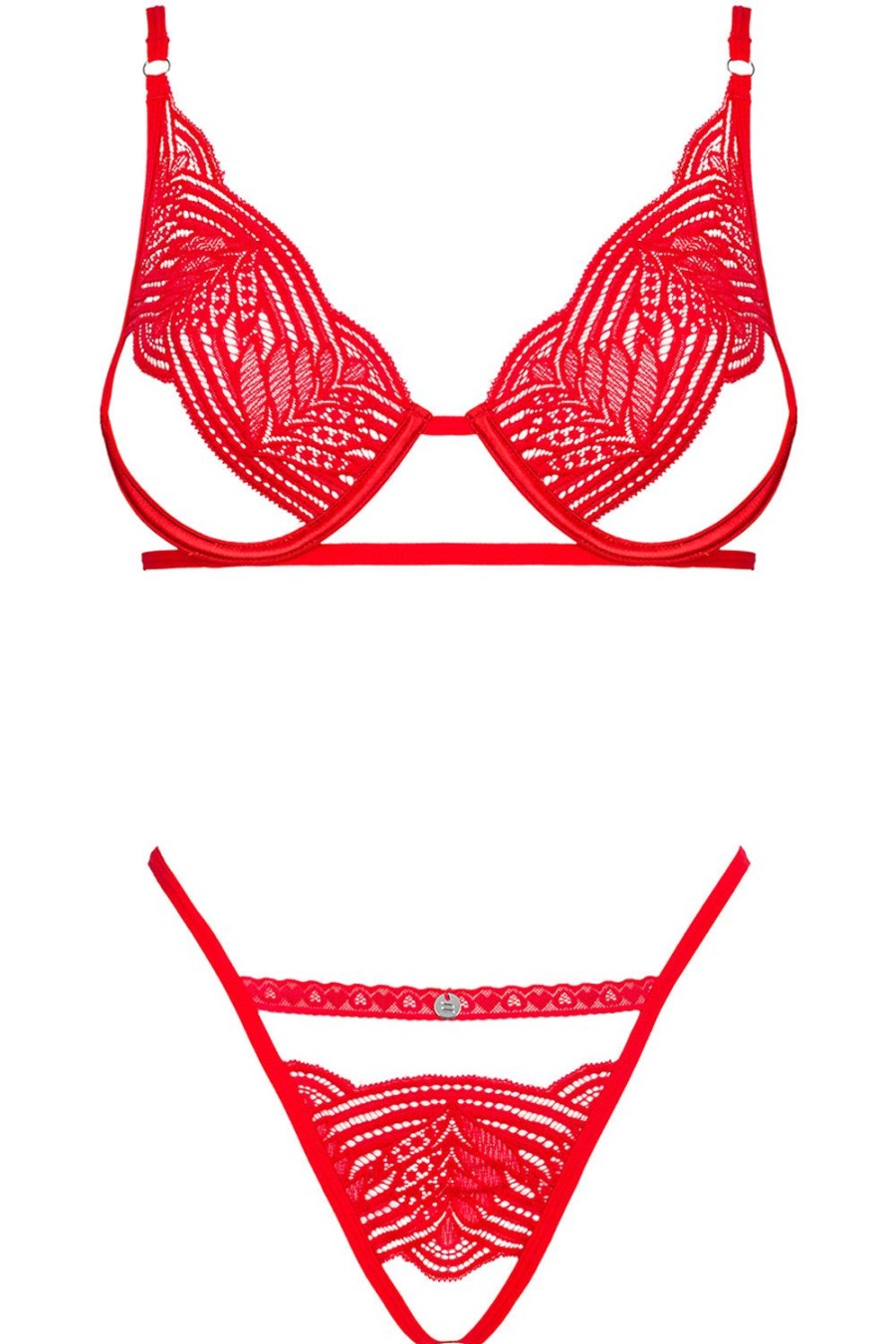 Lingerie Obsessive 2 Piece Sets | Mellania Ouvert Bra & Brief Red