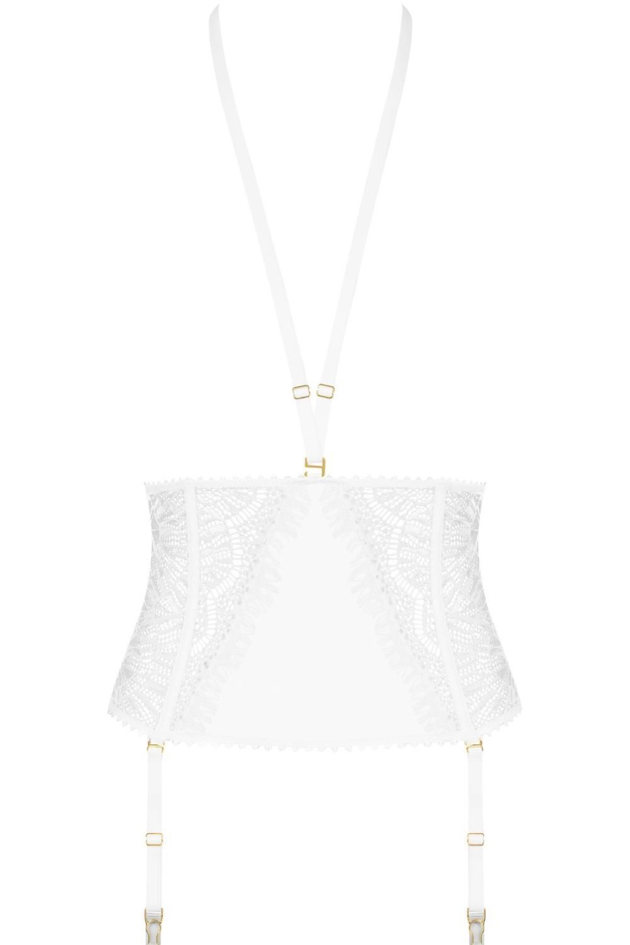 Lingerie Maison Close Sheer Lingerie | Accroche Coeur Waist Cincher White