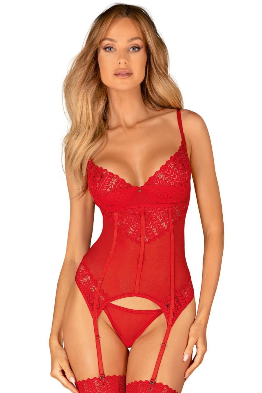 Lingerie Obsessive Lingerie Sets | Ingridia Corset & Thong Red