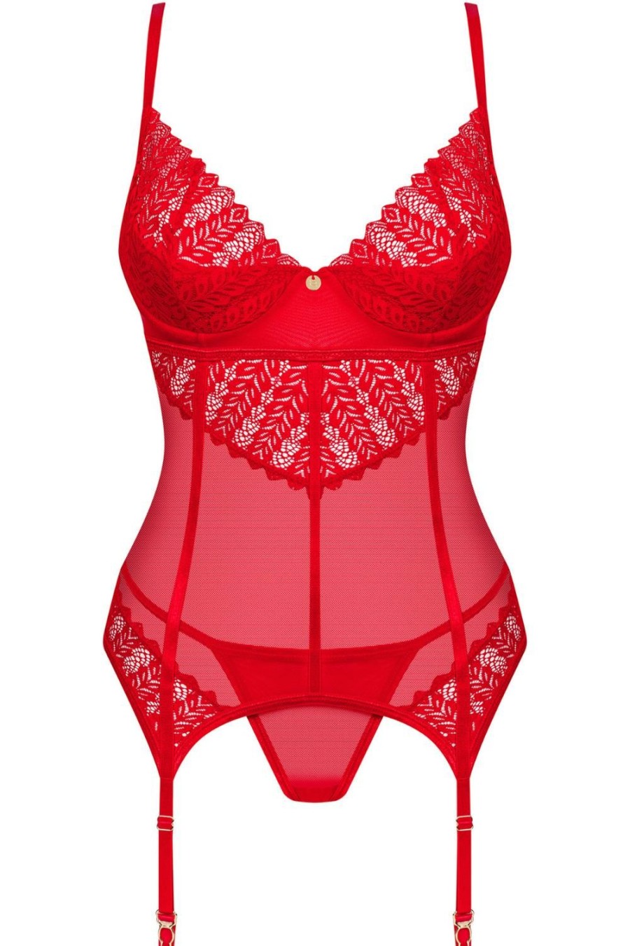 Lingerie Obsessive Lingerie Sets | Ingridia Corset & Thong Red