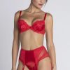 Lingerie Lise Charmel Suspender Belts | Splendeur Soie Suspender Belt Rouge