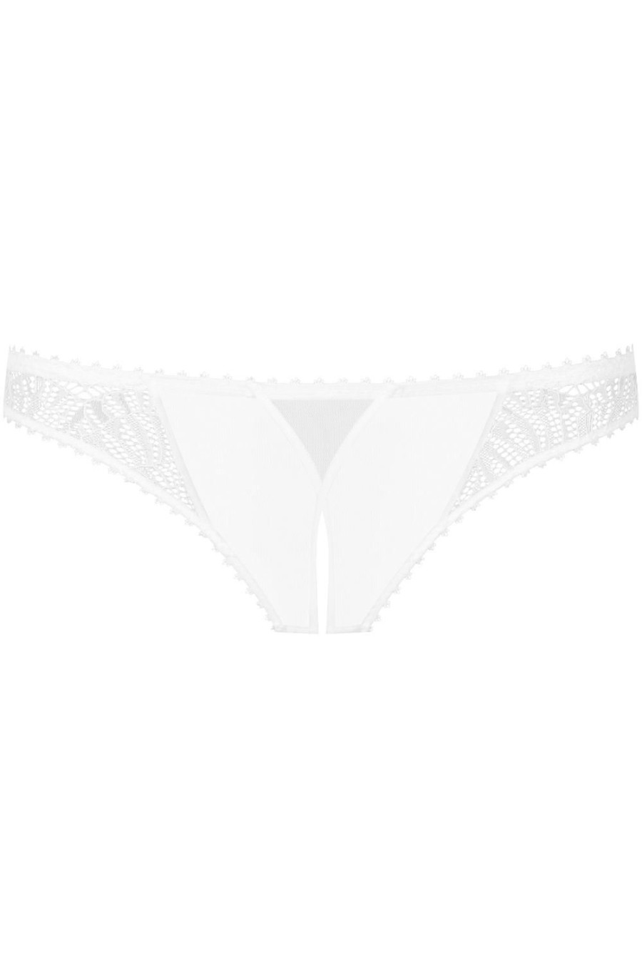 Lingerie Maison Close Sheer Lingerie | Accroche Coeur Openable Thong White