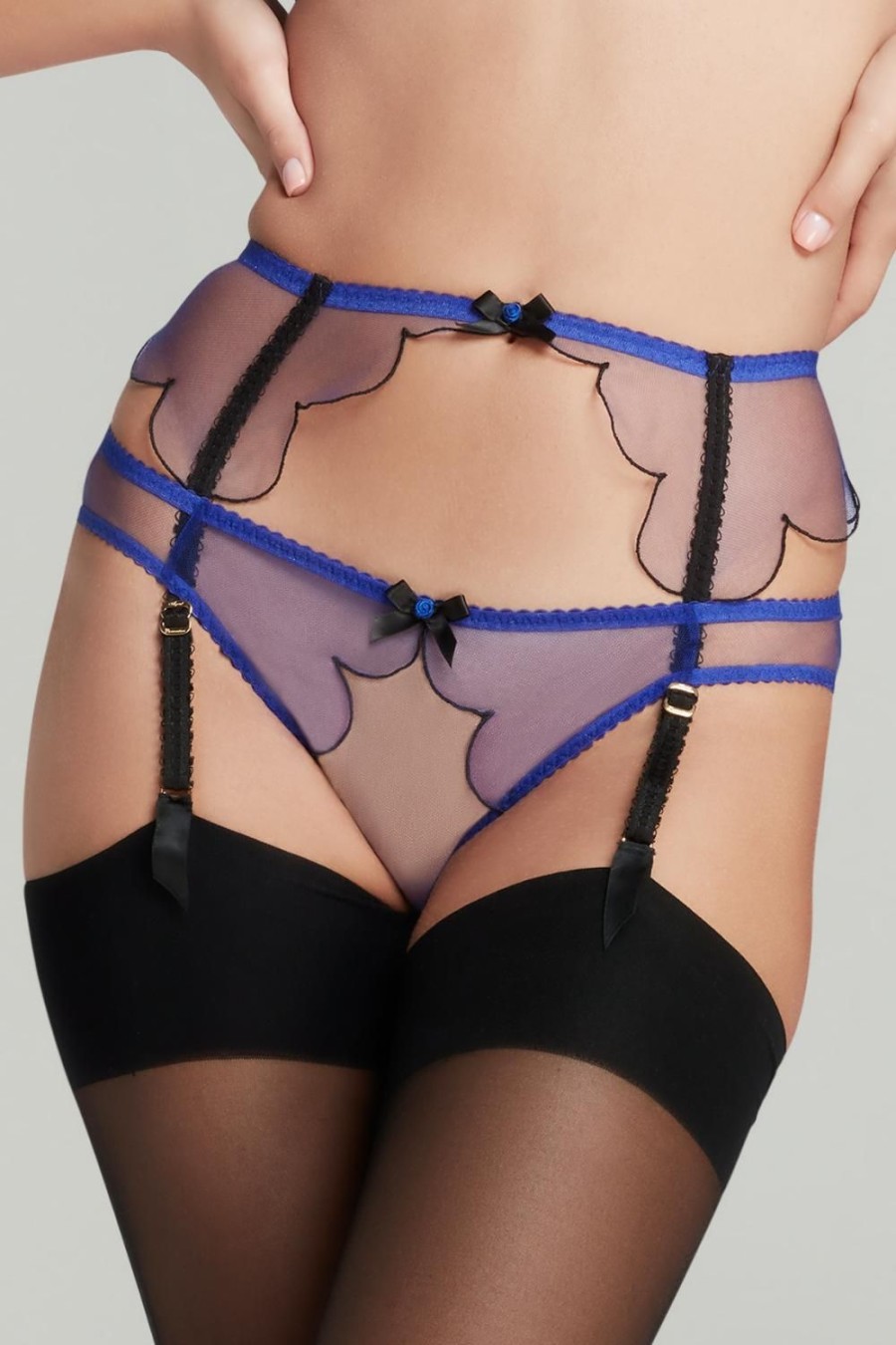 Lingerie Agent Provocateur Suspender Belts | Lorna Suspender Blue/Black