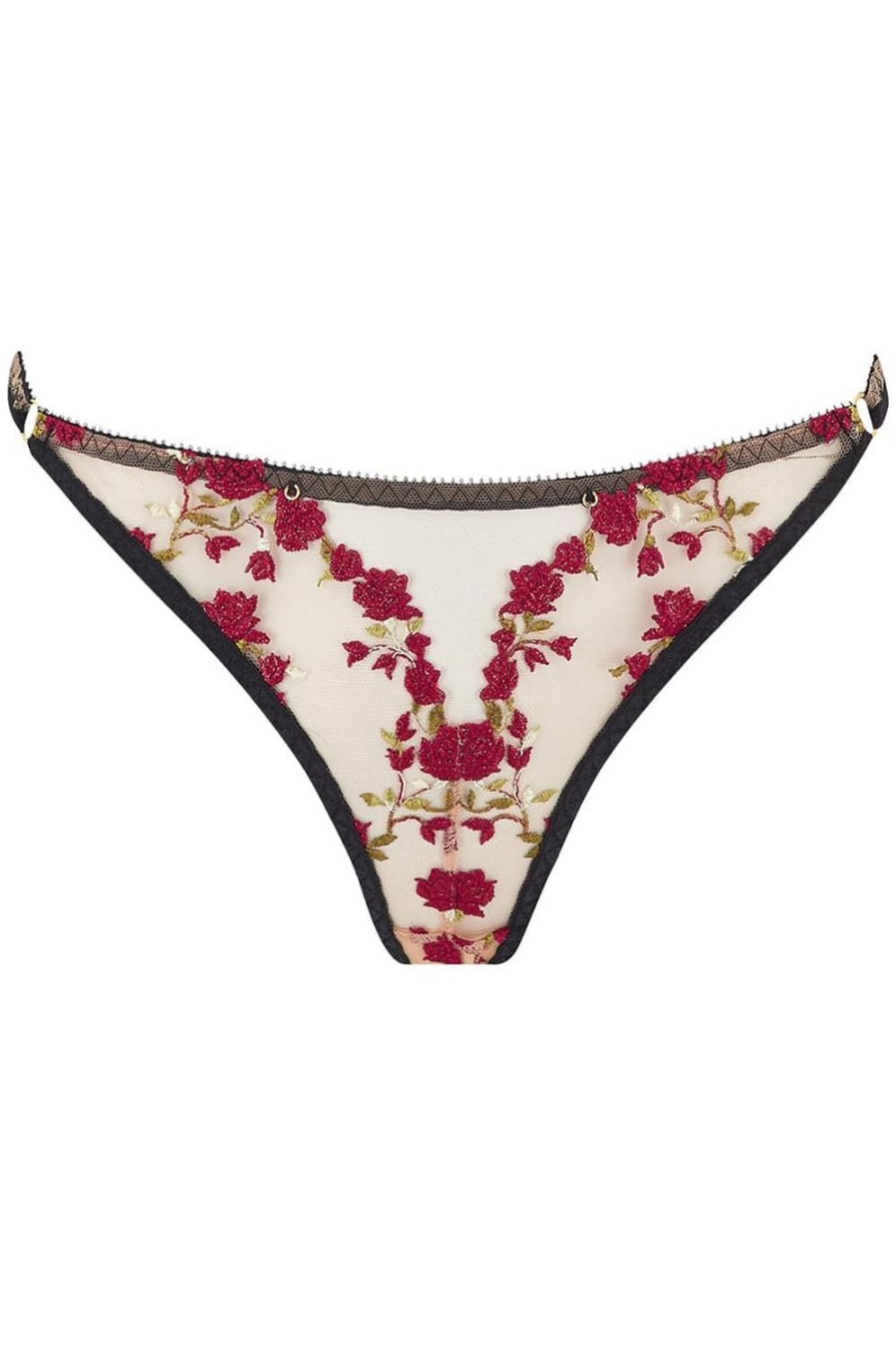 Lingerie Edge o' Beyond Ouvert Knickers | Charlotte En Rouge Brilliant Brief Red Rose