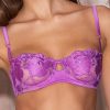 Bras Fleur Du Mal | Rose Logo Embroidery Balconette Bra Pink Iris