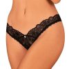 Lingerie Obsessive Ouvert Knickers | Donna Dream Crotchless Thong Black